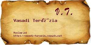 Vasadi Terézia névjegykártya